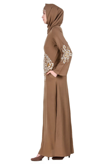 Floral Diamond Cut Festive Abaya
