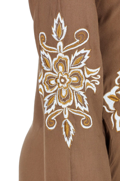 Floral Diamond Cut Festive Abaya