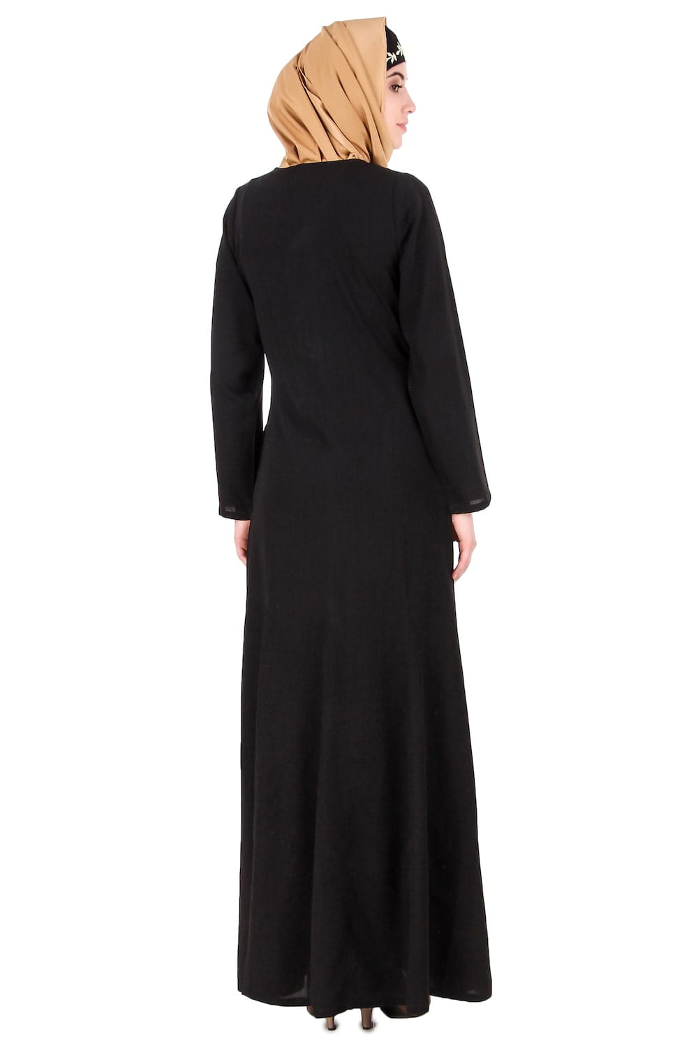 Black Nida Leaf Embroidered Abaya