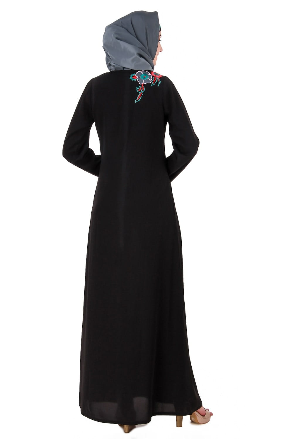 Floral Patch Work A-Line Abaya