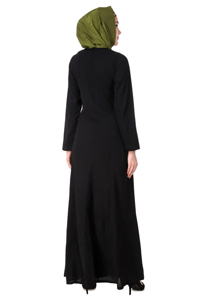 Floral Embroidery Nida Flared Abaya