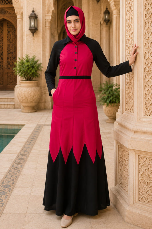 Scalloped Dual Color Abaya