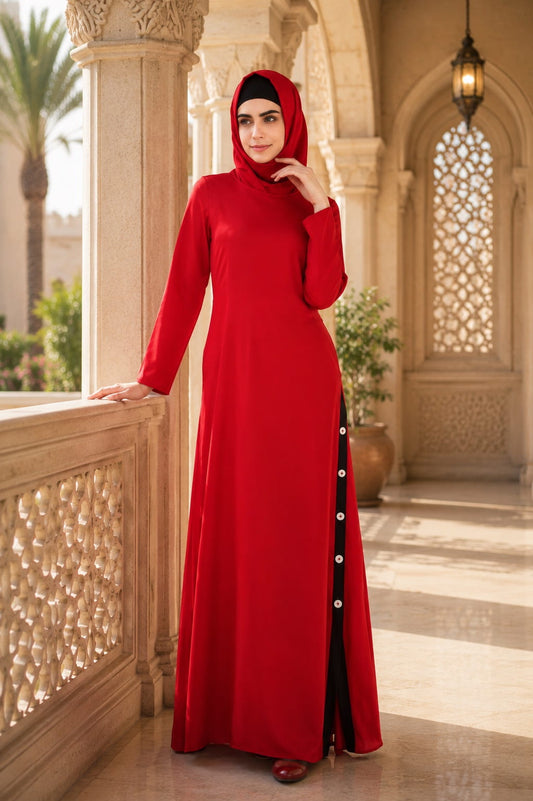 Side Button Rayon Abaya