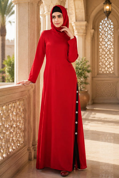 Side Button Rayon Abaya