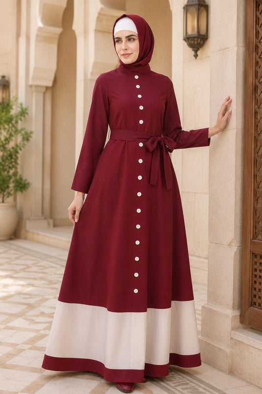 Dual Color Formal Wear Multi Panel Abaya