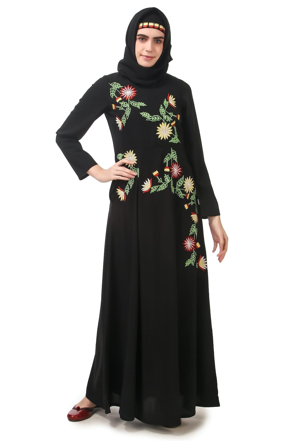 Premium Front Embroidered Anarkali Abaya