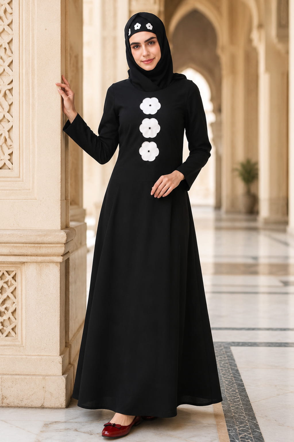 Semi Formal Light Embroidery Nida Abaya