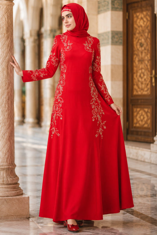 Embellished Princess Seam Rayon Abaya