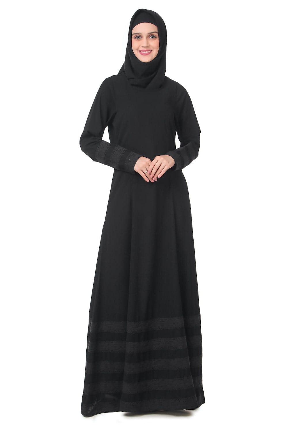 Multi Level Lace Embellishment Eid Abaya