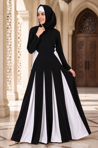 Colorblock Inset Anarkali Abaya