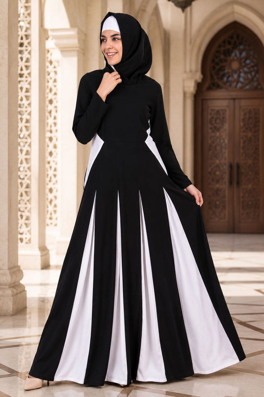 Colorblock Inset Anarkali Abaya