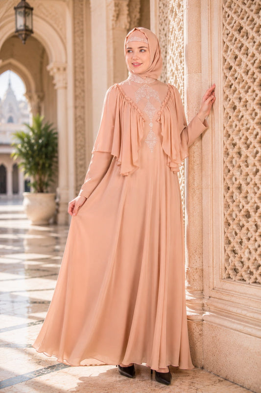 Frilled Top Anarkali Abaya