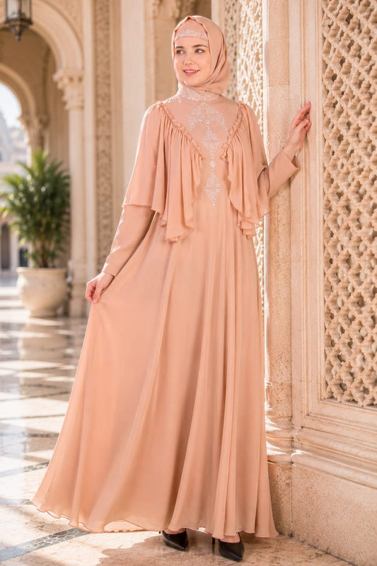 Frilled Top Anarkali Abaya
