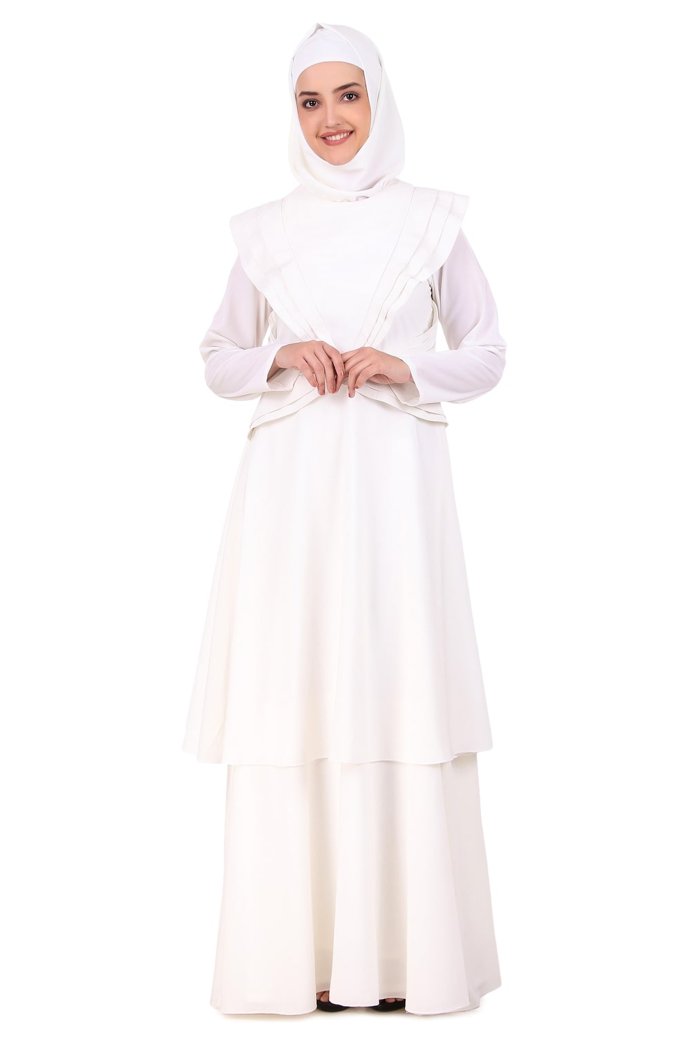 Designer Royal Look White Abaya