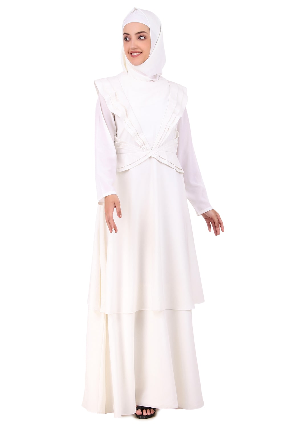 Designer Royal Look White Abaya