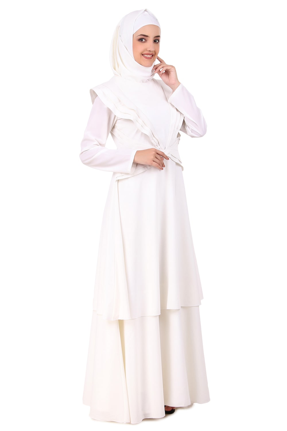 Designer Royal Look White Abaya