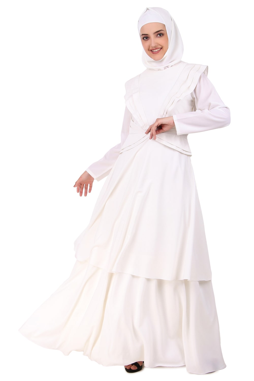 Designer Royal Look White Abaya