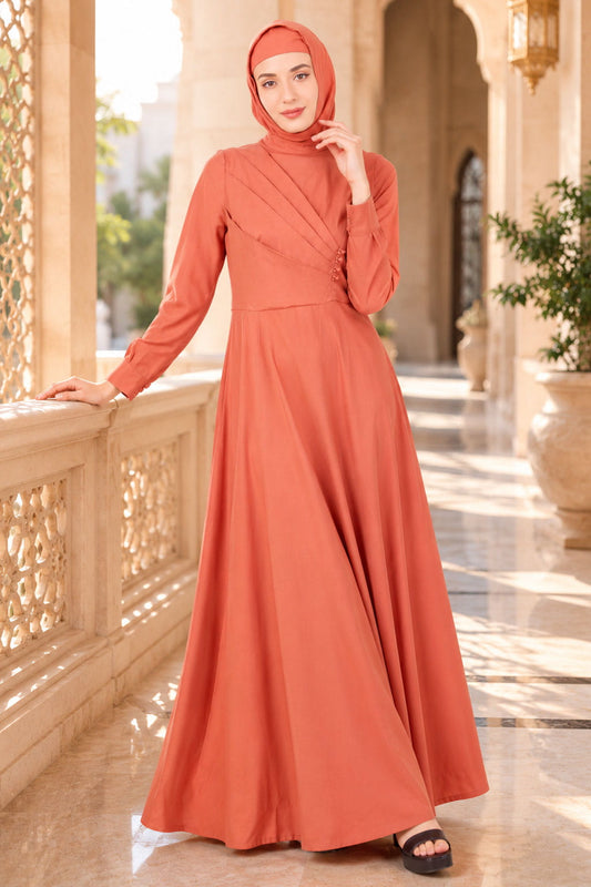 Angrakha Inspired Madarin Collar Rayon Abaya