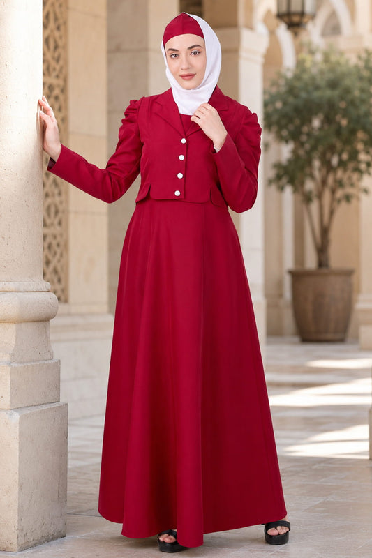 Removable Coat Abaya With Sleeveless Dress