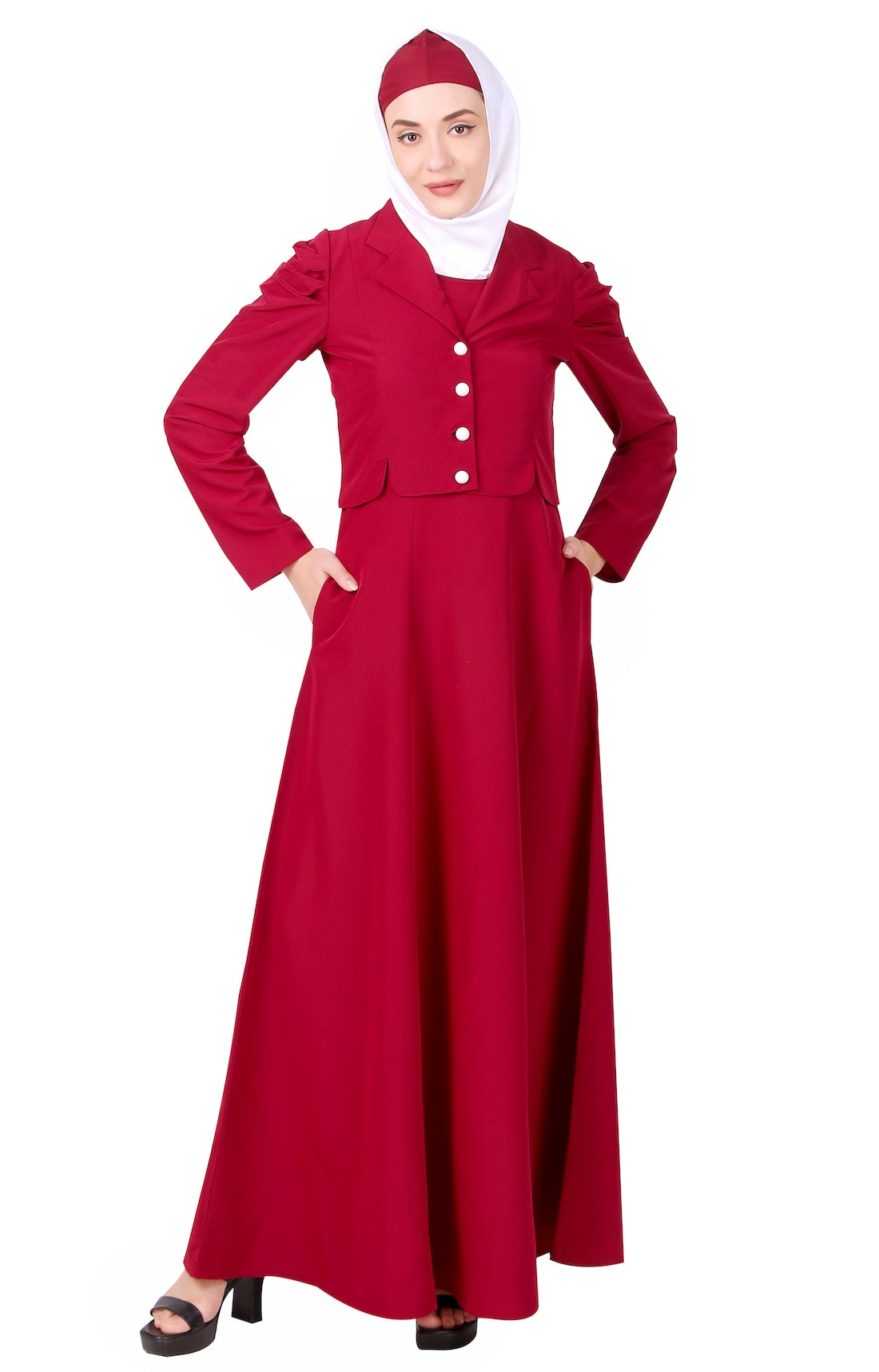 Removable Coat Abaya With Sleeveless Dress