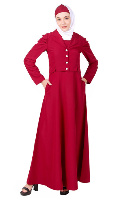 Removable Coat Abaya With Sleeveless Dress