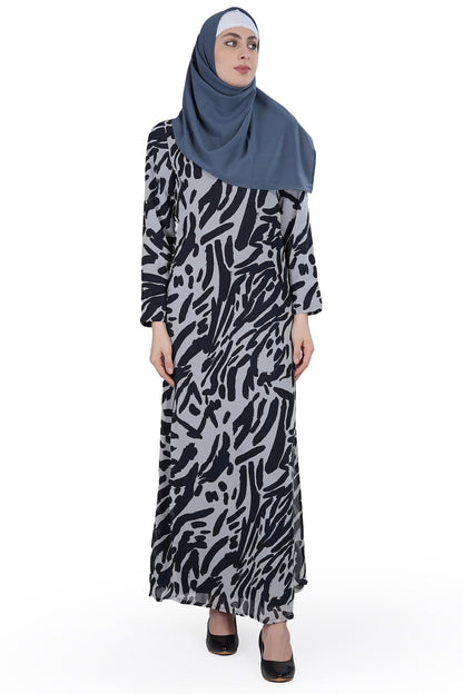 Printed Georgette Dual Layer Abaya AYG-003