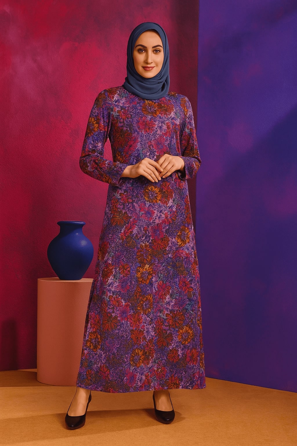 Printed Georgette Dual Layer Abaya AYG-004