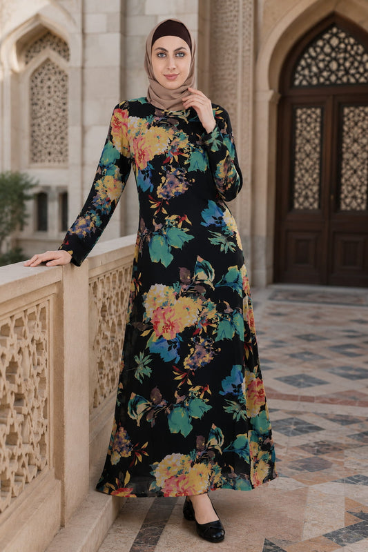 Printed Georgette Dual Layer Abaya AYG-008