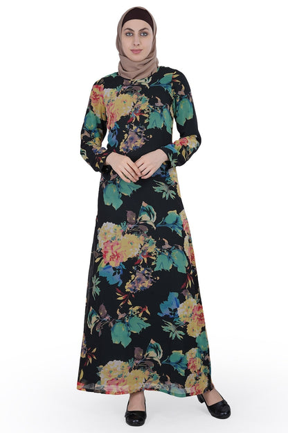 Printed Georgette Dual Layer Abaya AYG-008