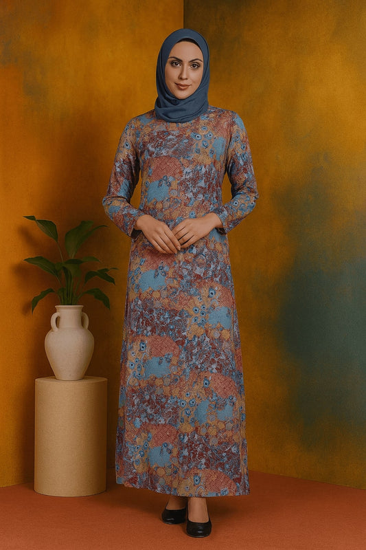 Printed Georgette Dual Layer Abaya AYG-010