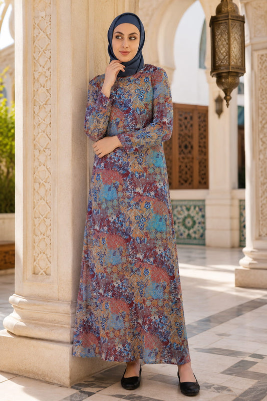 Printed Georgette Dual Layer Abaya AYG-010