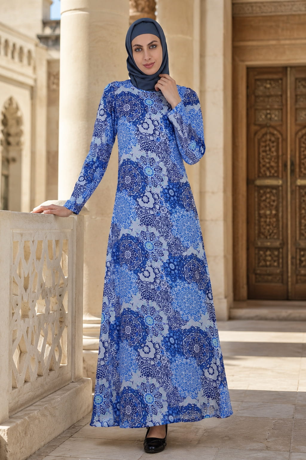 Printed Georgette Dual Layer Abaya AYG-012