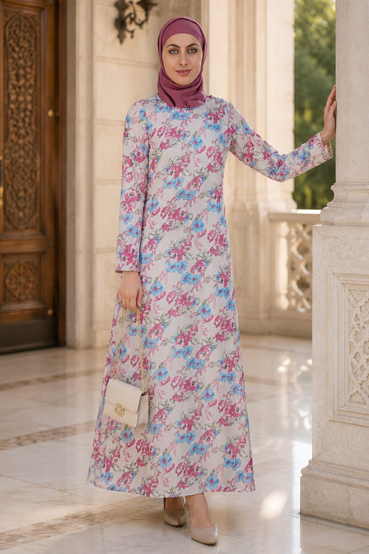 Printed Georgette Dual Layer Abaya AYG-015