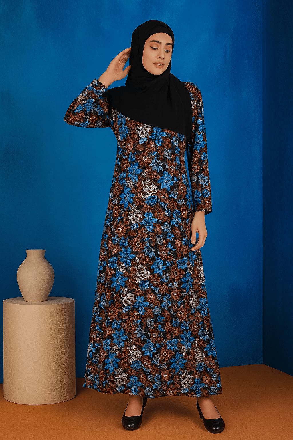 Printed Georgette Dual Layer Abaya AYG-016