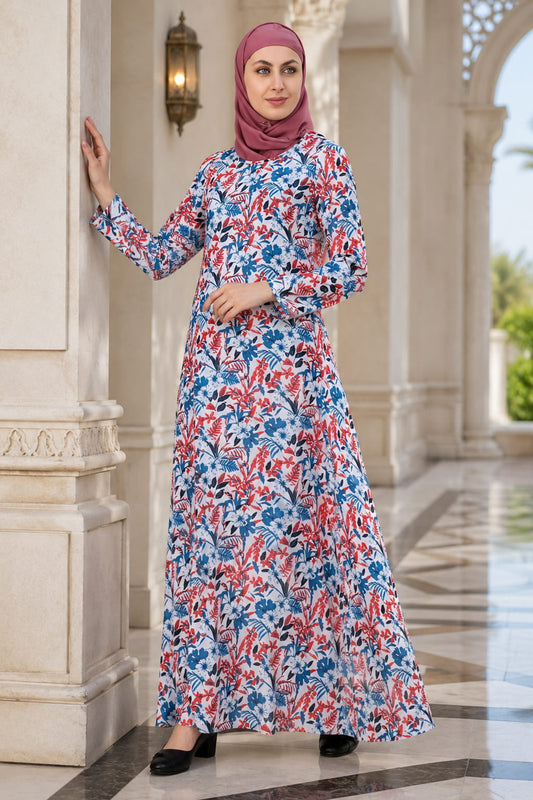 Printed Georgette Dual Layer Abaya AYG-018