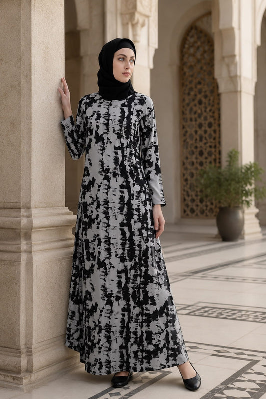 Printed Georgette Dual Layer Abaya AYG-019
