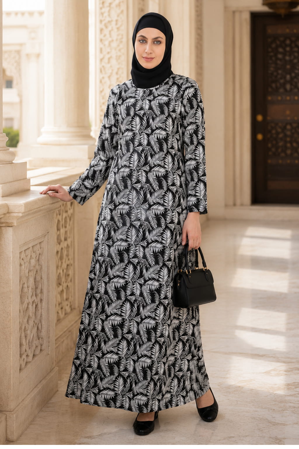 Printed Georgette Dual Layer Abaya AYG-021