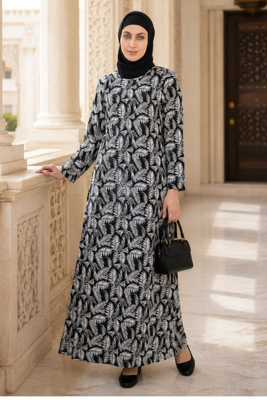 Printed Georgette Dual Layer Abaya AYG-021