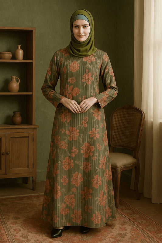 Printed Lurex Georgette Dual Layer Abaya AYG-023