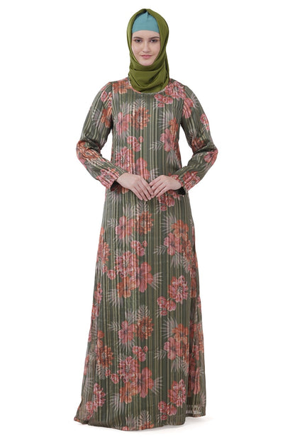 Printed Lurex Georgette Dual Layer Abaya AYG-023