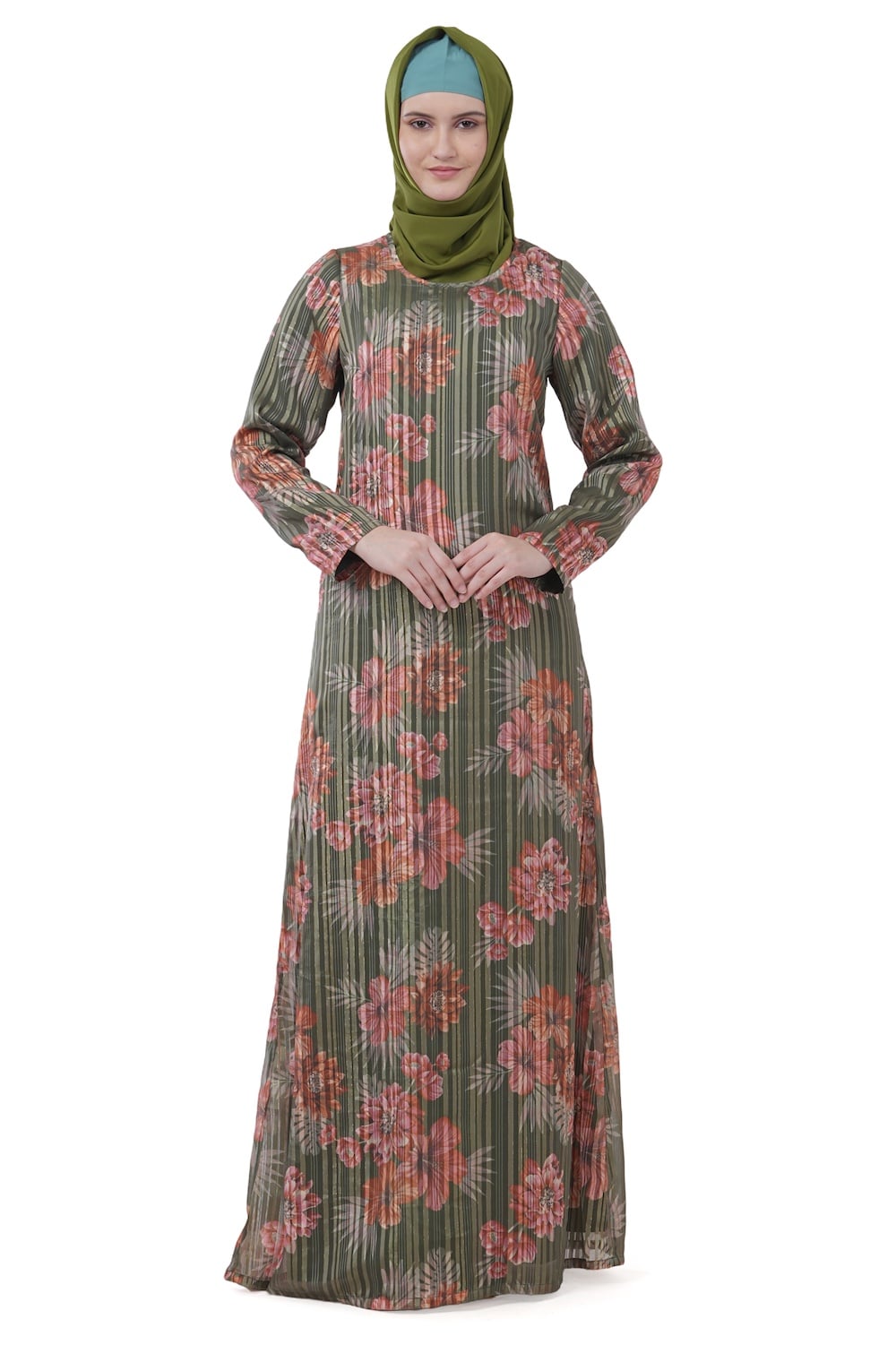 Printed Lurex Georgette Dual Layer Abaya AYG-023