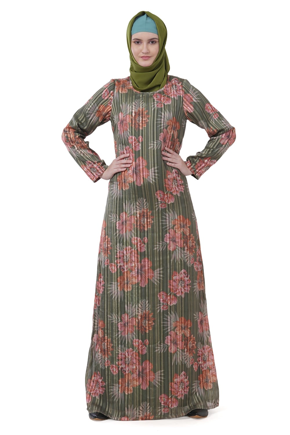 Printed Lurex Georgette Dual Layer Abaya AYG-023