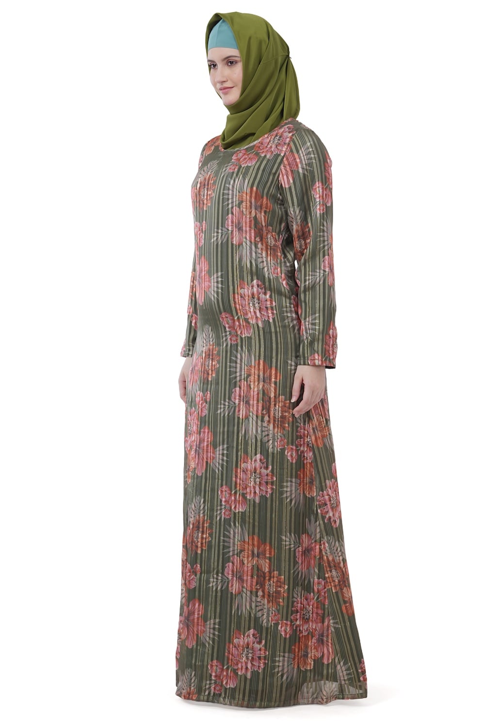 Printed Lurex Georgette Dual Layer Abaya AYG-023
