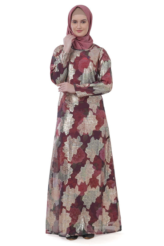 Printed Lurex Georgette Dual Layer Abaya AYG-024