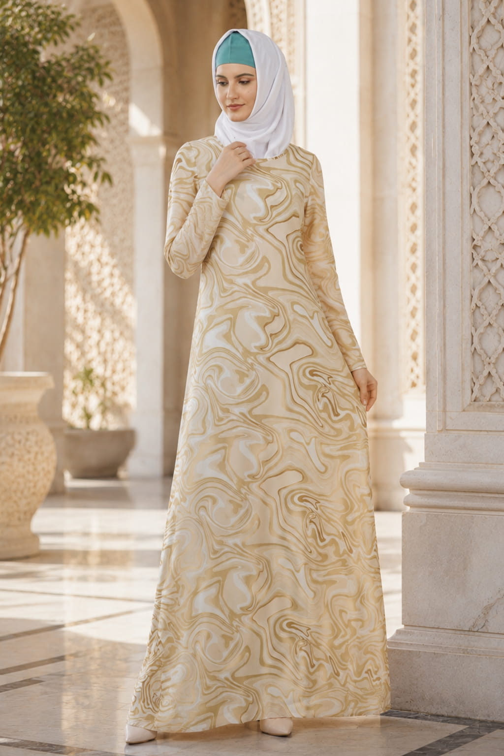 Printed Georgette Dual Layer Abaya AYG-026