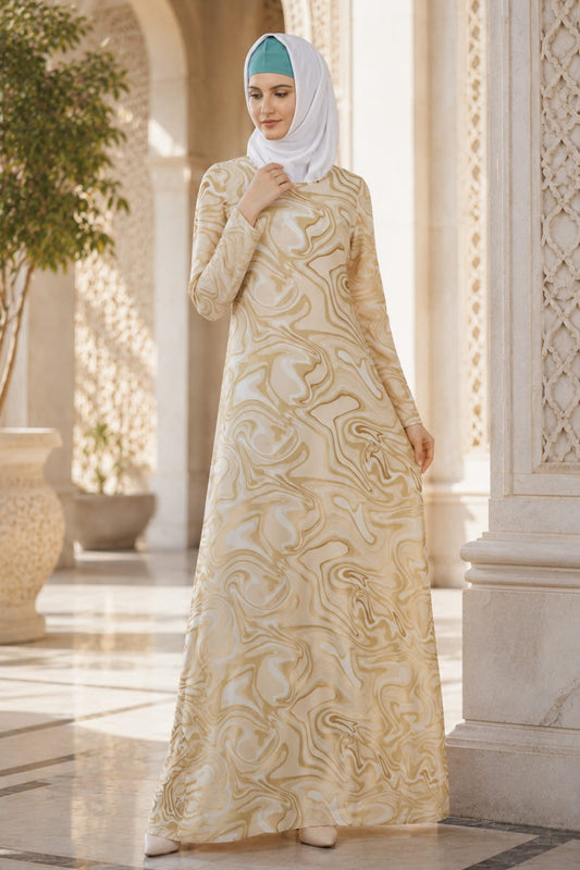Printed Georgette Dual Layer Abaya AYG-026