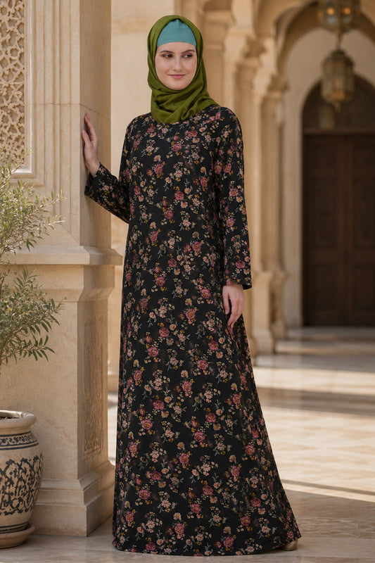 Printed Georgette Dual Layer Abaya AYG-029