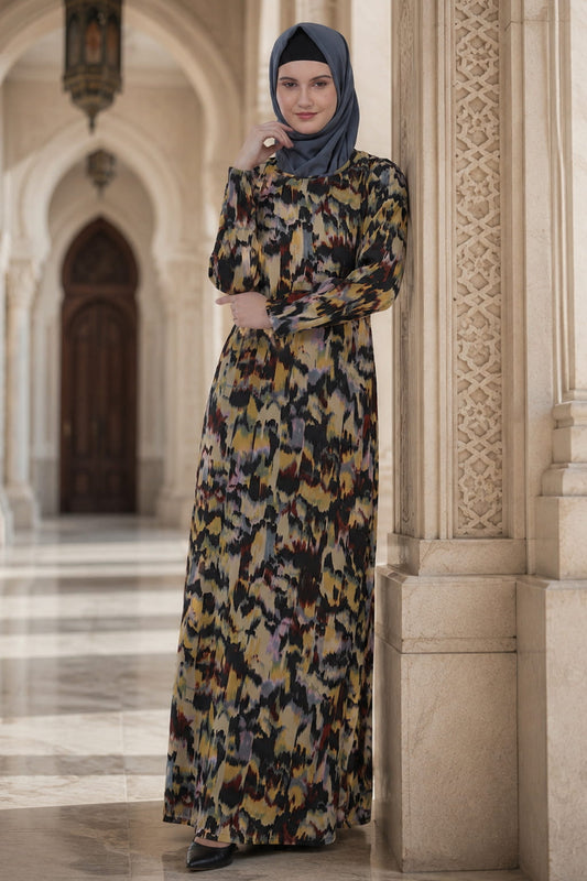 Printed Georgette Dual Layer Abaya AYG-030
