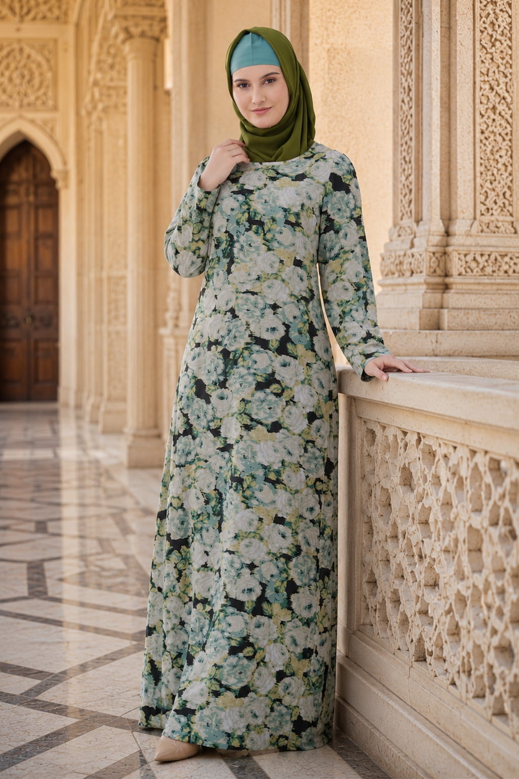 Printed Georgette Dual Layer Abaya AYG-032