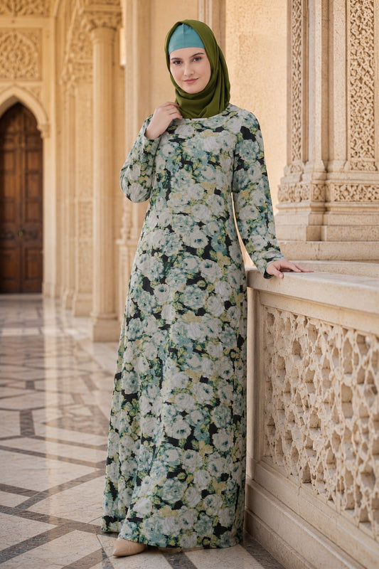 Printed Georgette Dual Layer Abaya AYG-032